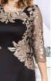 Mira Fashion 4746 - ошатне білоруське чорне плаття із золотою вишивкою